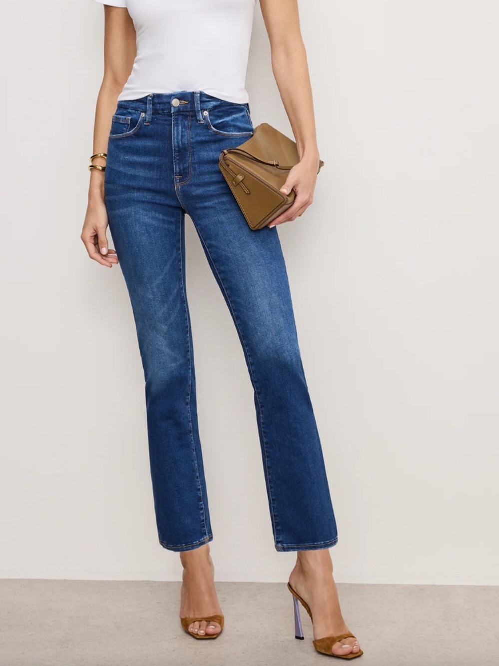 Good American High Waist Always Fits Stretch Ankle Jeans Blue822 Size 6-12